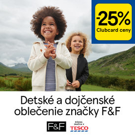 25% zľava na detské a dojčenské oblečenie F&F
